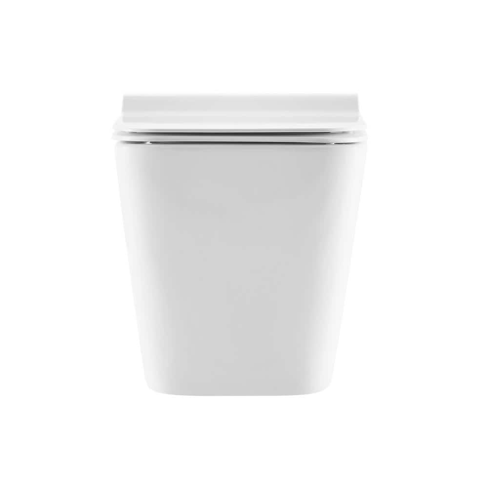 Swiss Madison Concorde Wall Hung Square Toilet Bowl Only in. Glossy White with Black Hardware SM
