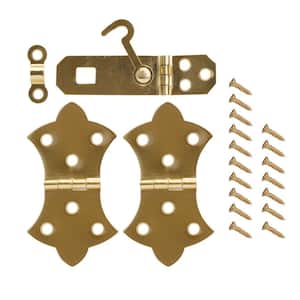 Bright Brass Decorative Hinges and Hasp Kit