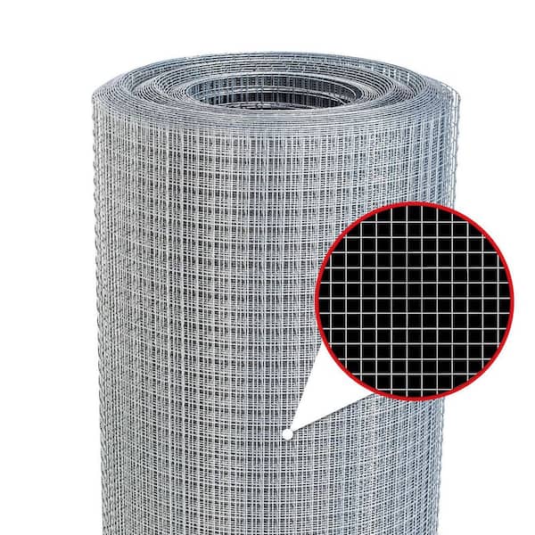 48 in. x 100 ft. 23-Gauge Reinforced Hot-Dip Galvanized Wire Mesh for Garden Plant and Livestock Cage, Precision Welding