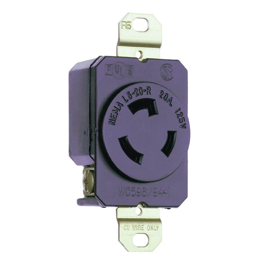 Turnlok Receptacle 125 volt Pass and Seymour L520-R 20 Amp 