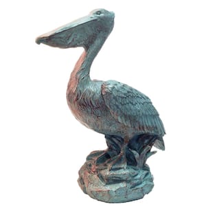 20 in. Pelican on Coastal Rock Collectible Beach Statue