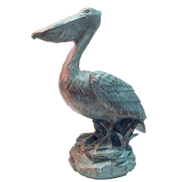 HOMESTYLES 20 in. Pelican on Coastal Rock Collectible Beach Statue