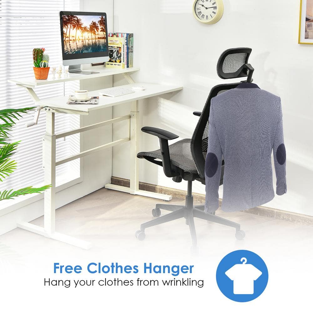 ErgoFlex High-Back Black Mesh Executive Swivel Chair with Adjustable Arms