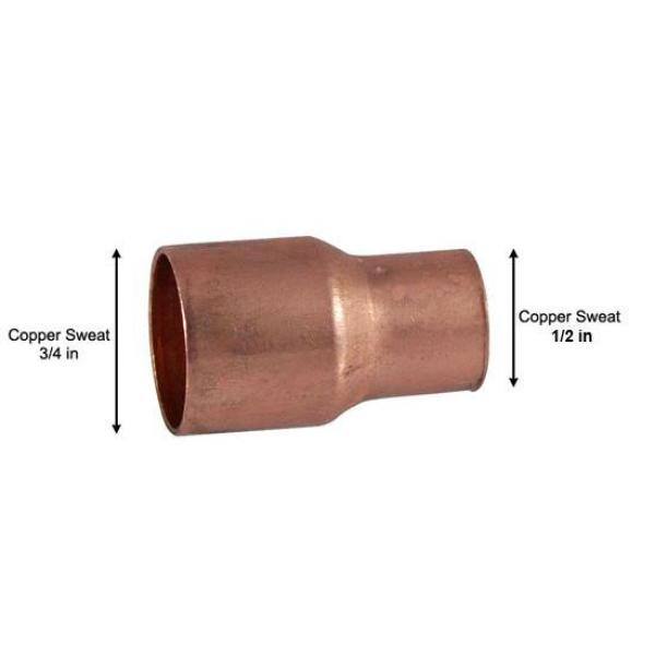 COPPER REDUCING COUPLING 3/4" x 1/2" COPPER FITTING: Pack of 25 