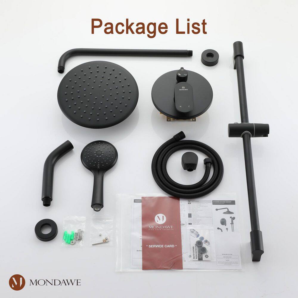 Matte Black Adjustable Height Rain Shower System with Handheld