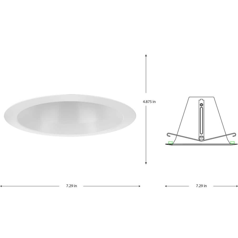 6" Satin White Aluminum Recessed Open Trim