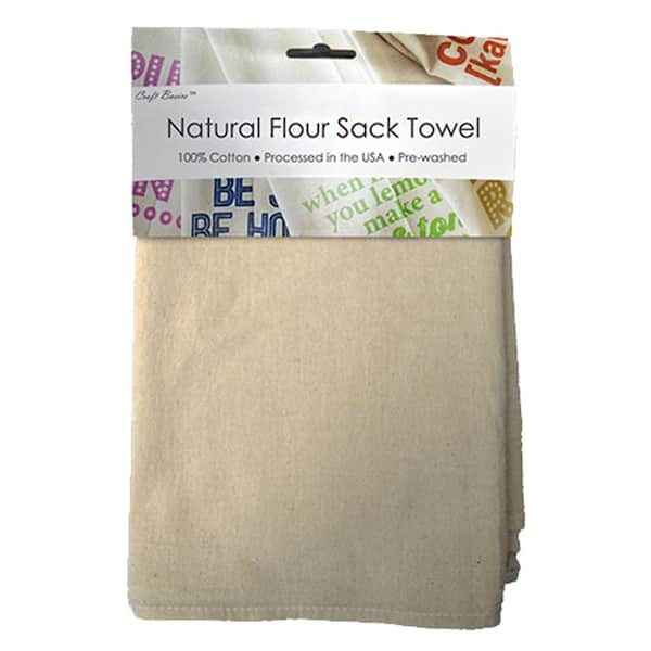 Craft Basics Natural 22 in. x 36 in. Unbleached Flour Sack Towel (10-Pack)