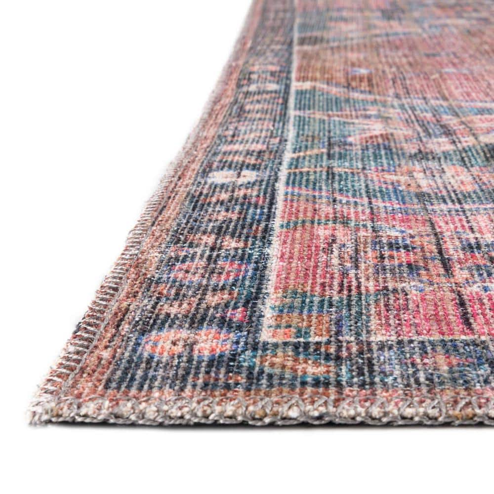 Nostalgia Gem Floral Flatweave Multicolor Synthetic Rug