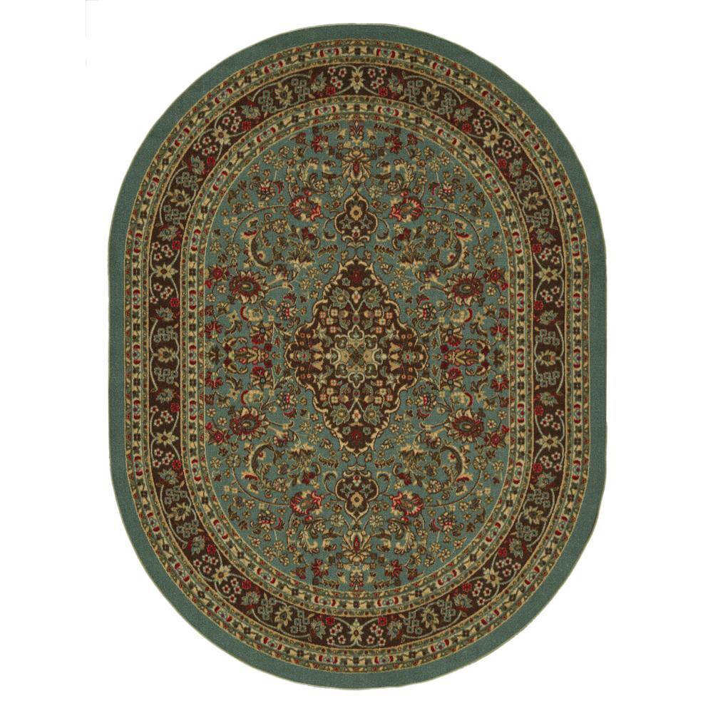 Ottomanson Ottohome Collection Seafoam Oriental Design 5 ft. x 7 ft