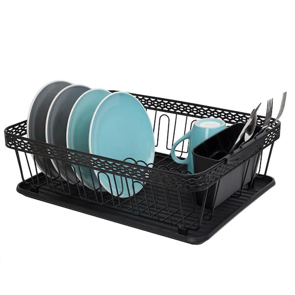 Chrome Plated Steel Dish Rack with Tray, KITCHEN ORGANIZATION, SHOP HOME  BASICS in 2023