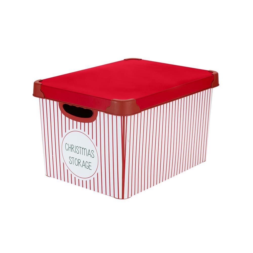 9.25 in. Red Plastic Christmas Storage Stripe Design 60 Ornament Storage Box price history on PriceWatchPro