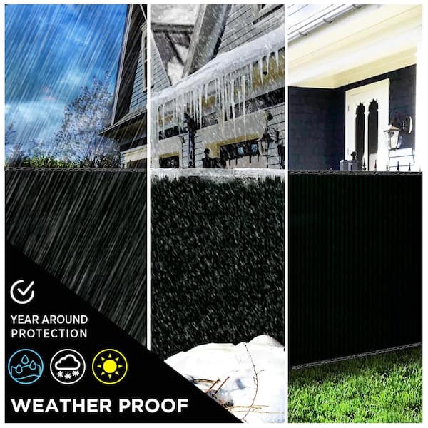 BOEN 12 ft. X 50 ft. Black Privacy Fence Screen Netting Mesh