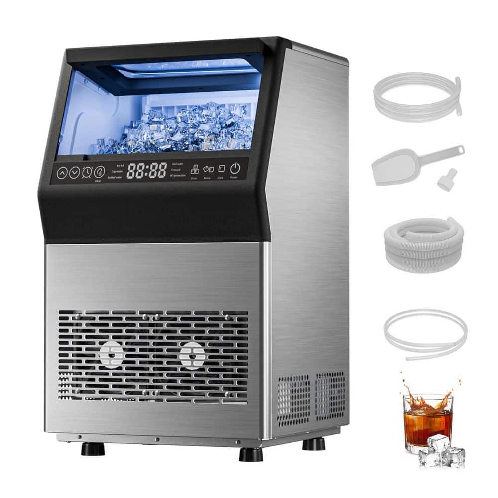 14.17 in. 80 lb. /24H Full Size Cubes Freestanding/Built-In Ice Maker in Stainless Steel with Dual Water Supply Options price history on PriceWatchPro