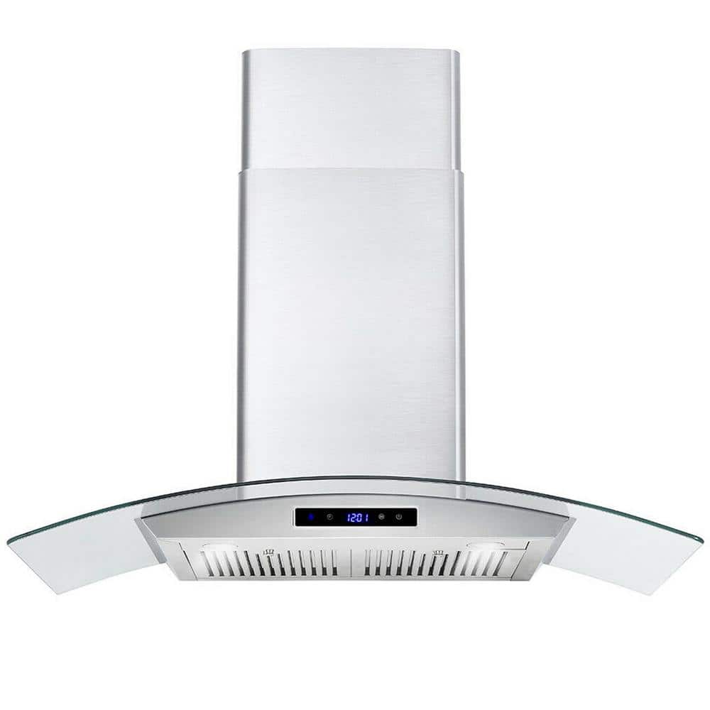 OPEN BOX) 30 inch Wall Mount Range Hood 3-Speed Touch Panel Black Touch  Control