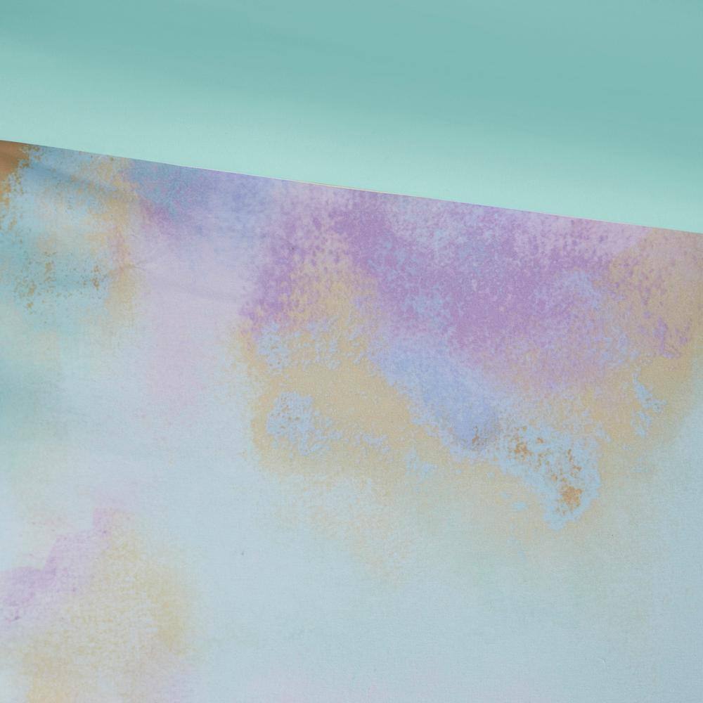 Aqua Watercolor Tie Dye Twin Microfiber Comforter Set