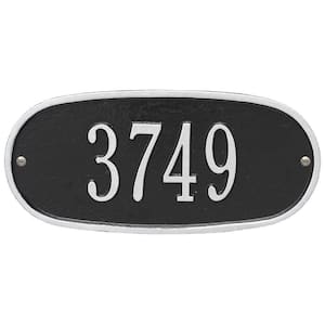 Standard Oval Black/Silver Wall 1-Line Address Plaque