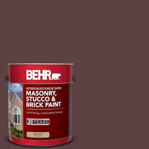 1 gal. #SC-106 Bordeaux Satin Interior/Exterior Masonry, Stucco and Brick Paint