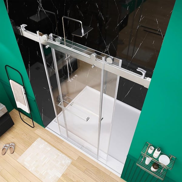 Zeafive 60 in. W x 79 in. H Glass Shower Door Frameless Bypass