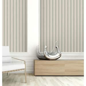 Green and Beige Texture Stripes Paper Non Pasted Strippable Wallpaper Roll (Cover 60.75 sq. ft.)