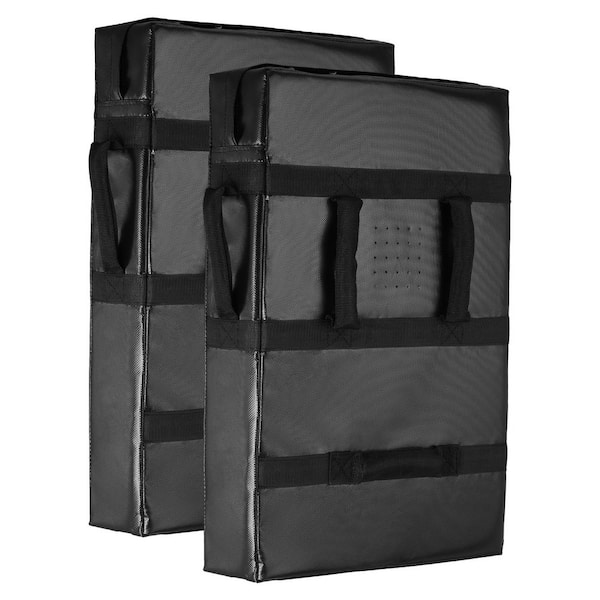 Football Blocking Dummy, 24 x 16 in., Kick Shield Pad with Handles, High-Density Sponge Tackle Dummies, Black, 2PCS