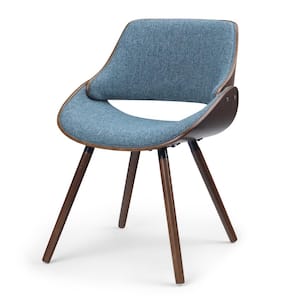 Malden Denim Blue Bentwood Parsons Dining Chair with Wood Back
