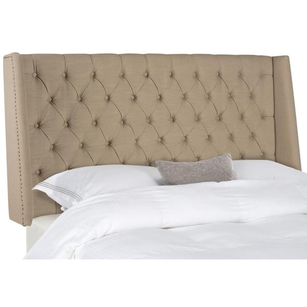 SAFAVIEH London Beige Full Upholstered Headboard