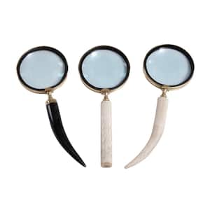 Black Metal Eclectic Magnifying Glass (Set of 3)