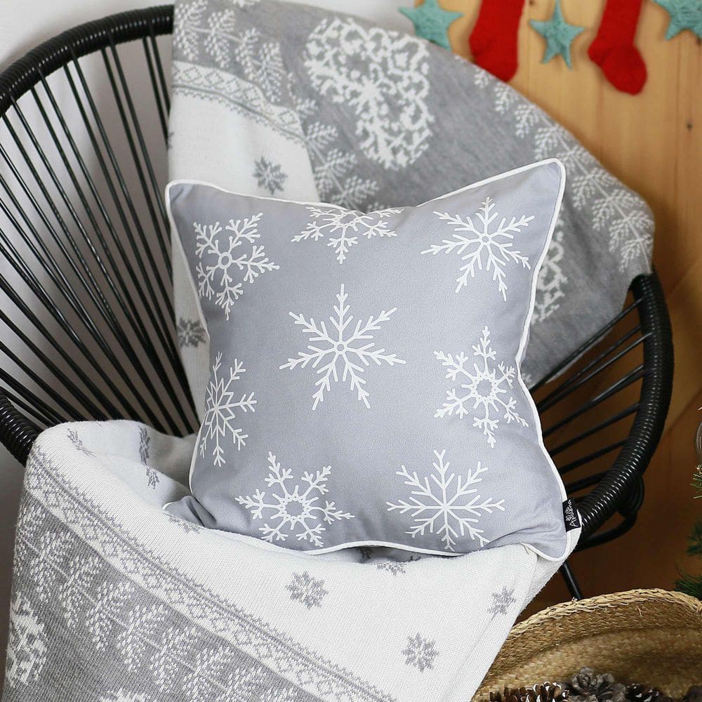 Grey discount snowflake throw