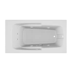 CETRA 60 in. x 32 in. Rectangular Whirlpool Bathtub with Right Drain in White