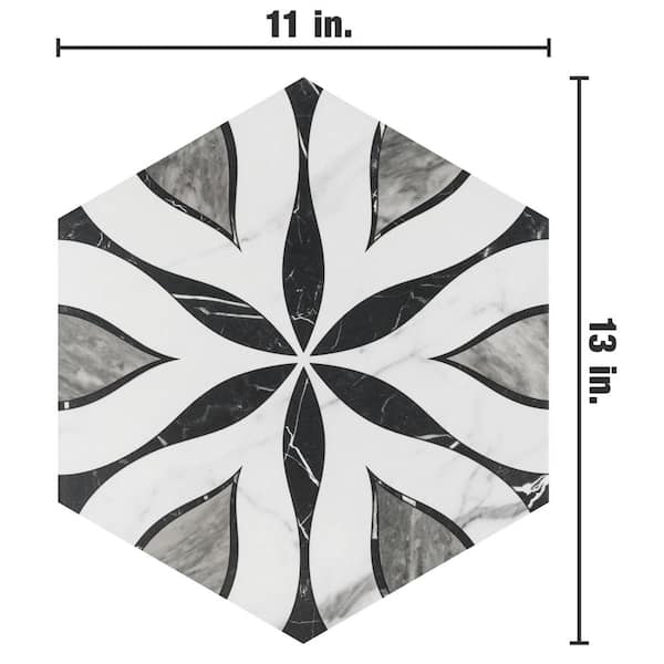 Merola Tile Marbilia Hex Elazig with Biotech 11 in. x 13 in