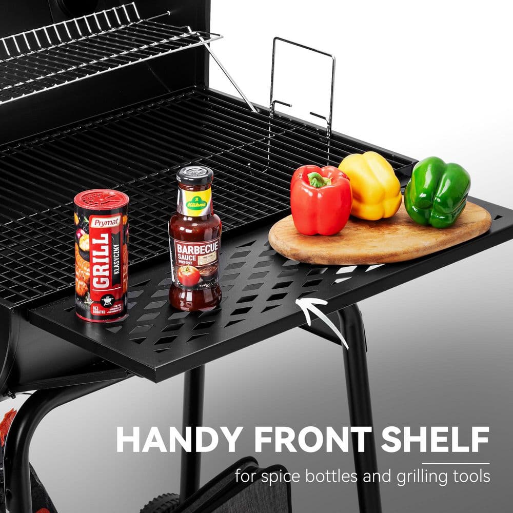 Royal Gourmet 30" Black Steel Charcoal Grill with Smoker