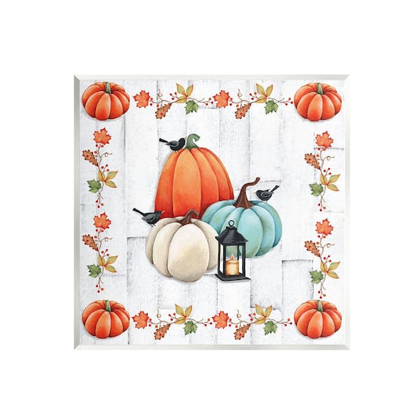Stupell Industries Crows on Fall Pumpkins by Emma Leach 1-Piece Unframed Graphic Print Nature Poster Art Print 12 in. x 12 in.