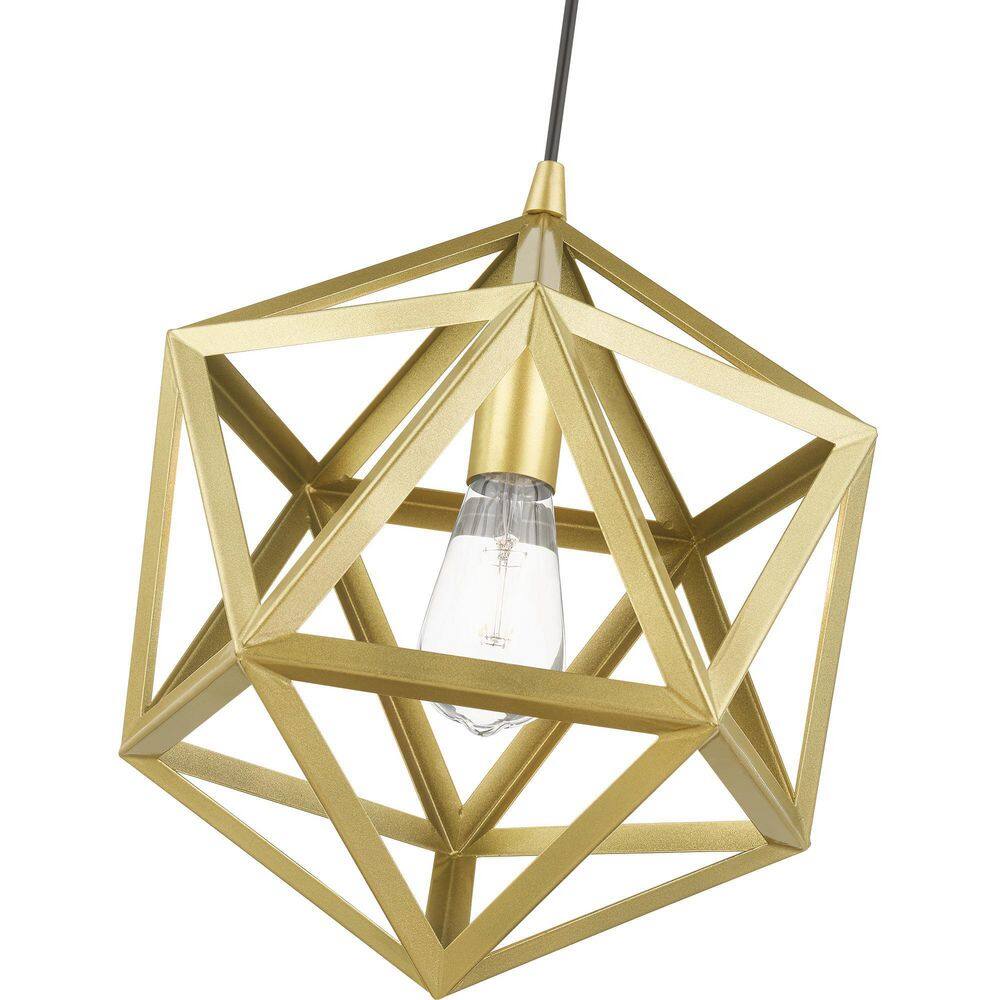 Soft Gold Glass Mini Pendant Light with Metal Shade
