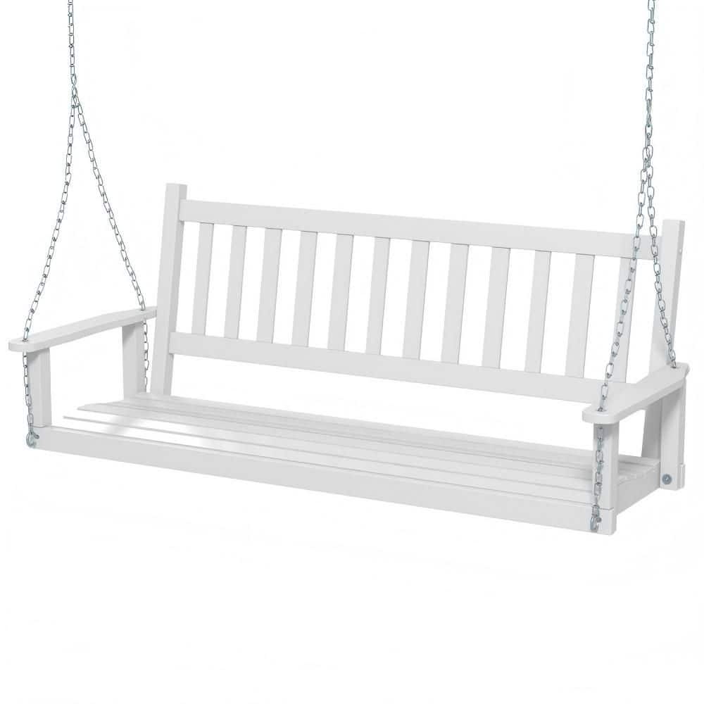 3-Person White Wood Outdoor Porch Swing with 800 lbs. Weight Capacity price history on PriceWatchPro