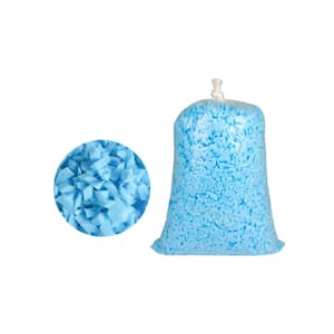 10 lbs. PU Shredded Memory Foam with Cellulose Blown-in Insulation for Bean Bag Couch Cushion Blue (1-Pack)