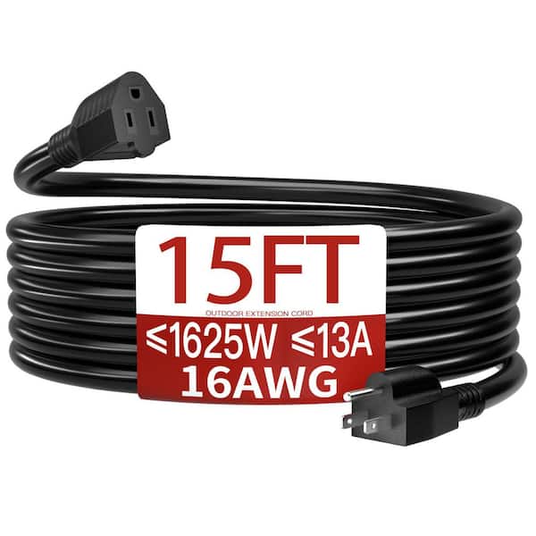 Vrbgify 15ft 16/3 Indoor/Outdoor Extension Cord, 13 Amps 1625