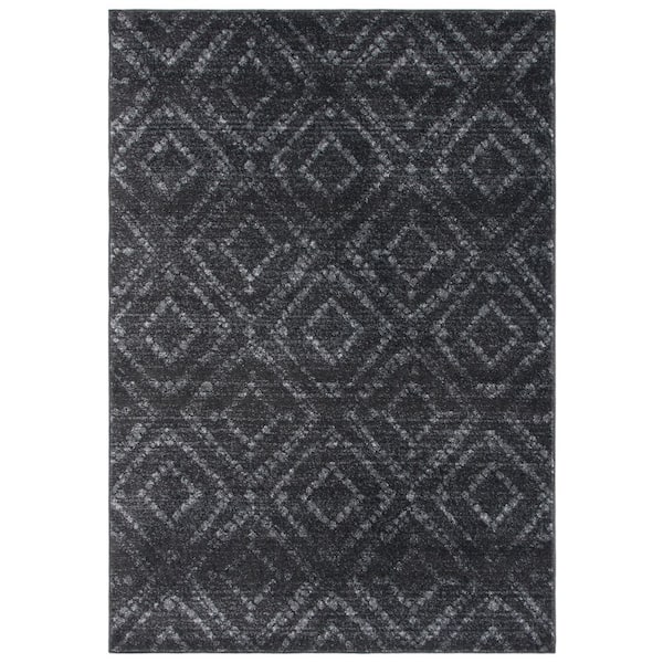 Adirondack 4 ft. x 6 ft. Dark Gray/Gray Multi-Diamonds Area Rug