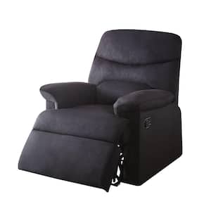 Arcadia Black Woven Fabric Fabric with Wood Frame Recliner