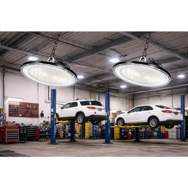 1.19ft. 300W LED High Bay Light, Adjustable Black Fixture,12000-Watt Equivalent, High Lumen Output for Warehouse, 2-Pack