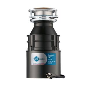 Badger 5XP W/C 3/4 HP Continuous Feed Kitchen Garbage Disposal with Power Cord, Standard Series