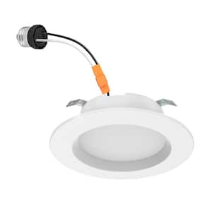 4 in. Integrated LED White New Construction or Remodel Recessed Light Trim with Color Changing Technology, (1-Pack)
