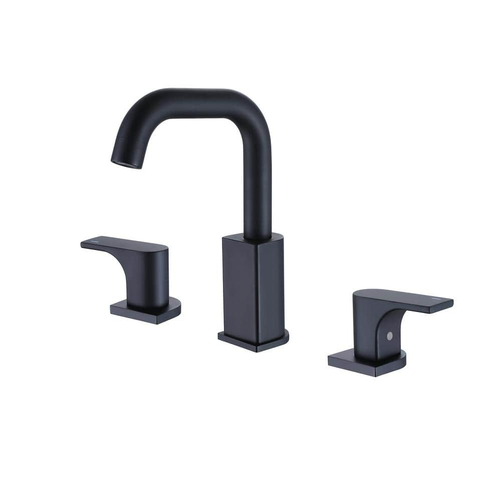 Dimakai 8 in. Widespread Double Handles Bathroom Faucet in Matte Black  RBDK-0889-MB - The Home Depot