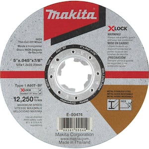 X-LOCK 5 in. x 0.045 in. x 7/8 in. 60-Grit General Purpose Thin Cut‑Off Wheel for Metal and Stainless Steel Cutting