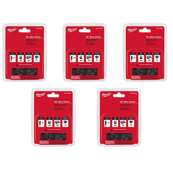 Milwaukee 10 in. Saw Chain (5-Pack)