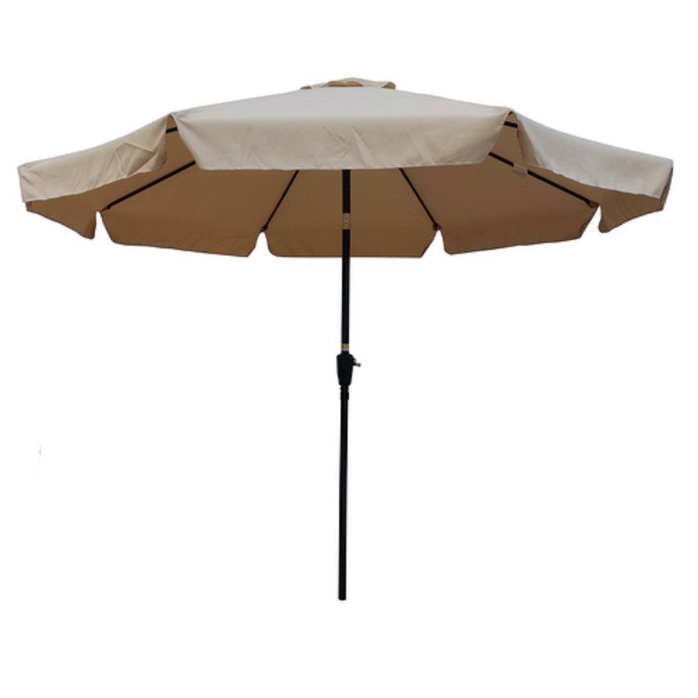 10 ft. Steel Market Patio Umbrella In Tan