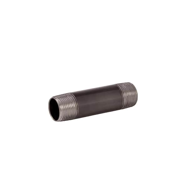 1 in. x 4-1/2 in. Black Steel MPT Nipple