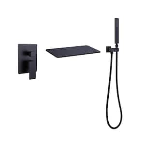 Single-Handle 1-Spray Tub and Shower Faucet 3.54 GPM Bathtub Tap with Handheld Shower in. Matt Black Valve Included