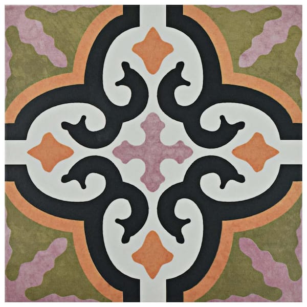 Merola Tile - Egeo Naxos Encaustic 9-3/4 in. x 9-3/4 in. Porcelain Floor and Wall Tile (11.11 sq. ft. / case)