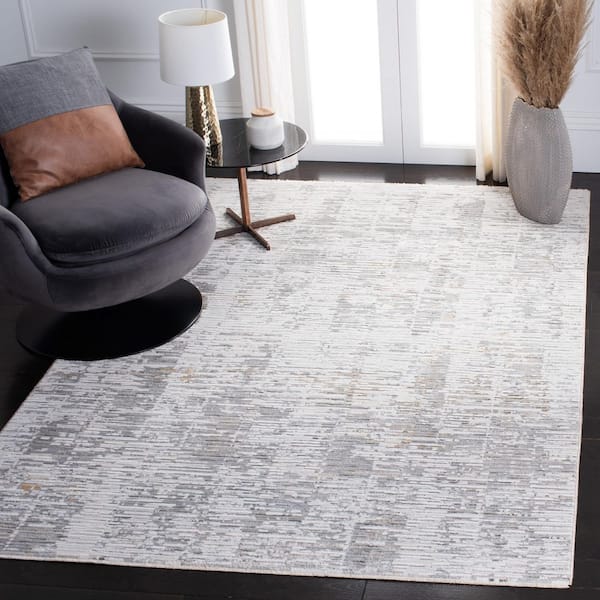 Martha Stewart Sabrina 3 ft. x 4 ft. Ivory/Beige Marle High-Low Area Rug