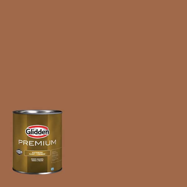 Glidden Premium 1 qt. #PPG1069-6 Foxfire Brown Semi-Gloss Exterior Latex Paint
